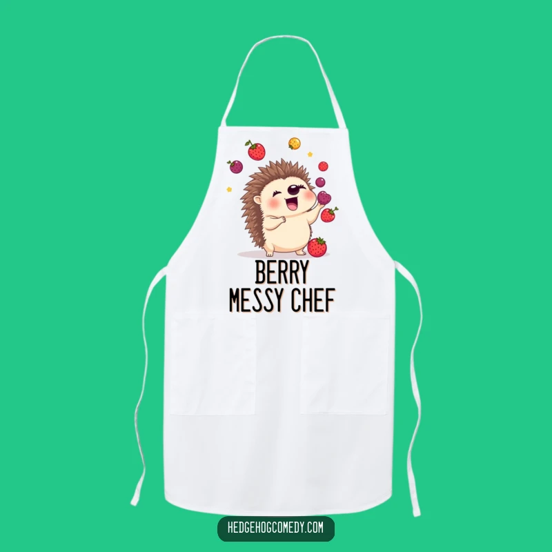 Funny Juggling Hedgehog Apron: Kitchen Berry Skills, Perfect Chef Gift
