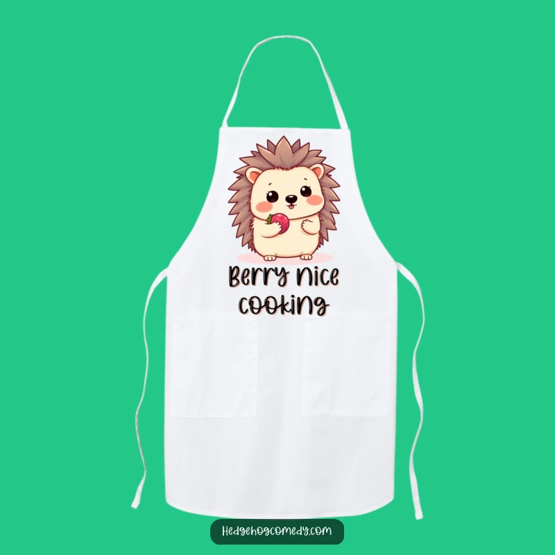 Funny Kawaii Hedgehog Shy Wave Apron - Sweet Kitchen Decor Gift