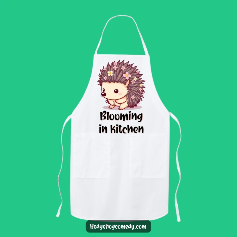 Funny Floral Hedgehog Apron - Cute Garden Chef Gift