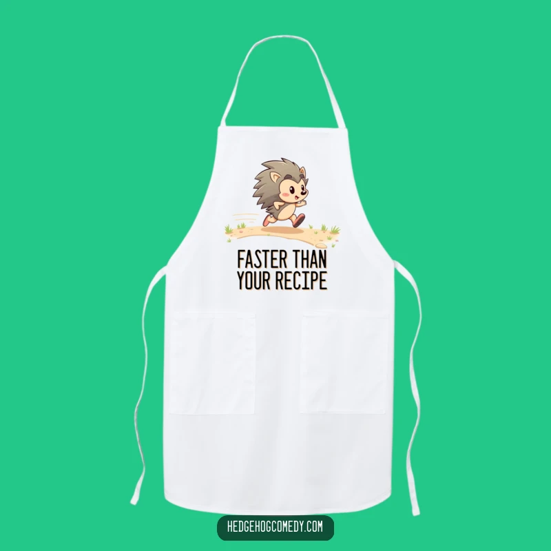 Funny Hedgehog Zipping Apron: Cook with Speed & Glee!