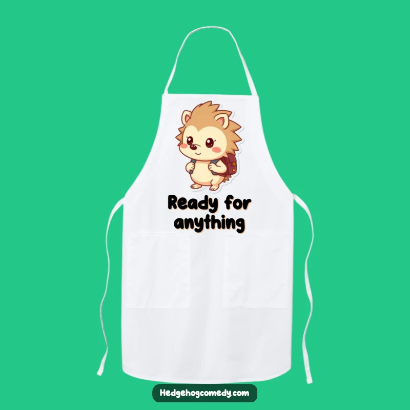 Funny Hedgehog Backpack Apron: Cook with Curiosity, Perfect Funny Gift!