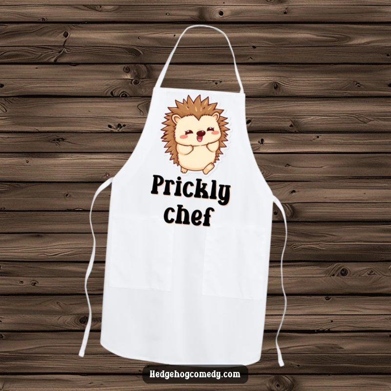 Funny Kawaii Hedgehog Apron: Joyful spine unfurl and energetic wiggle, making cooking a delightful, funny experience. Great funny gift.