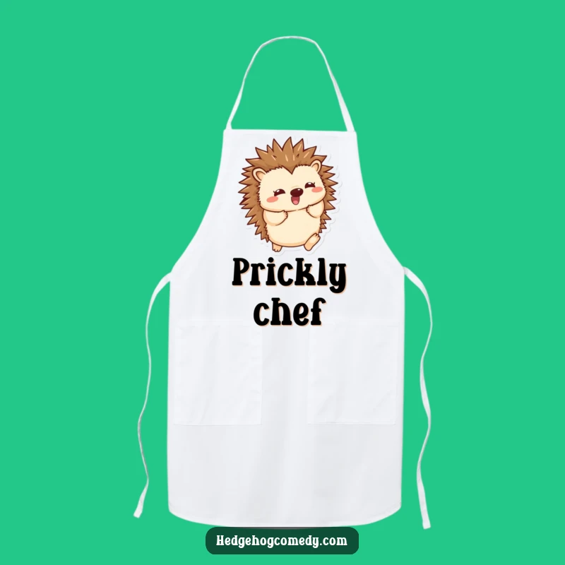 Funny Kawaii Hedgehog Apron: Playful Spine Wiggle - Cook With Cheerful Energy!