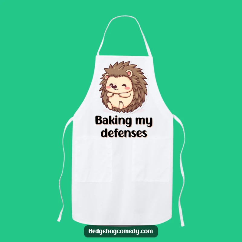 Funny Kawaii Hedgehog Ball Apron - Hilarious Prickly Chef Rolling for Kitchen Fun Gift