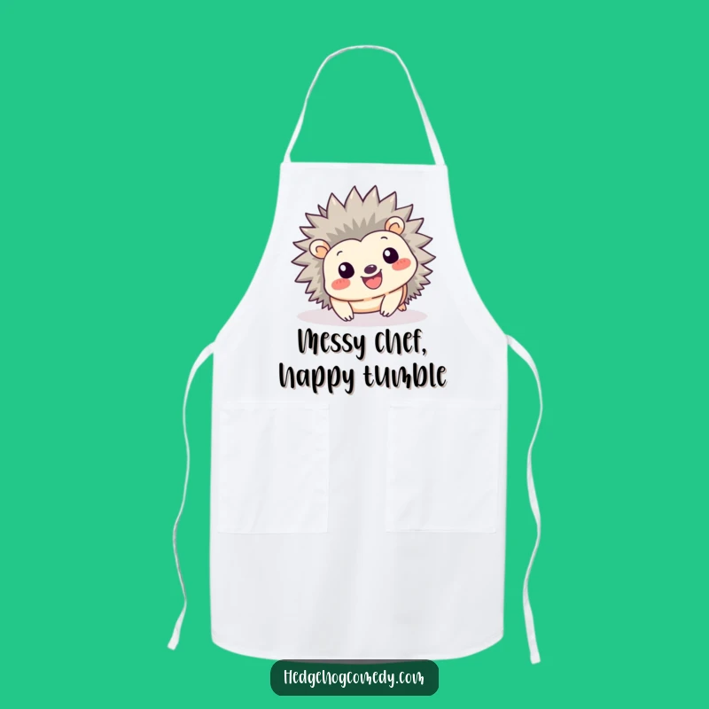 Funny Kawaii Hedgehog Tumble Apron - Playful Kitchen Decor Gift