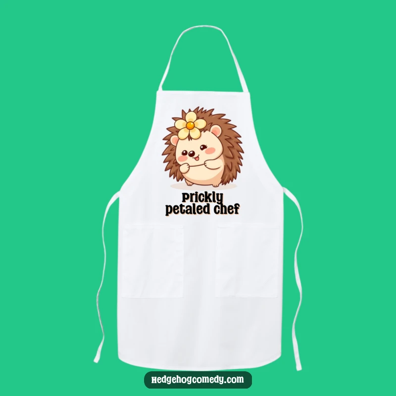 Funny Kawaii Hedgehog Rolling Apron - Cheerful Kitchen Fun Gift