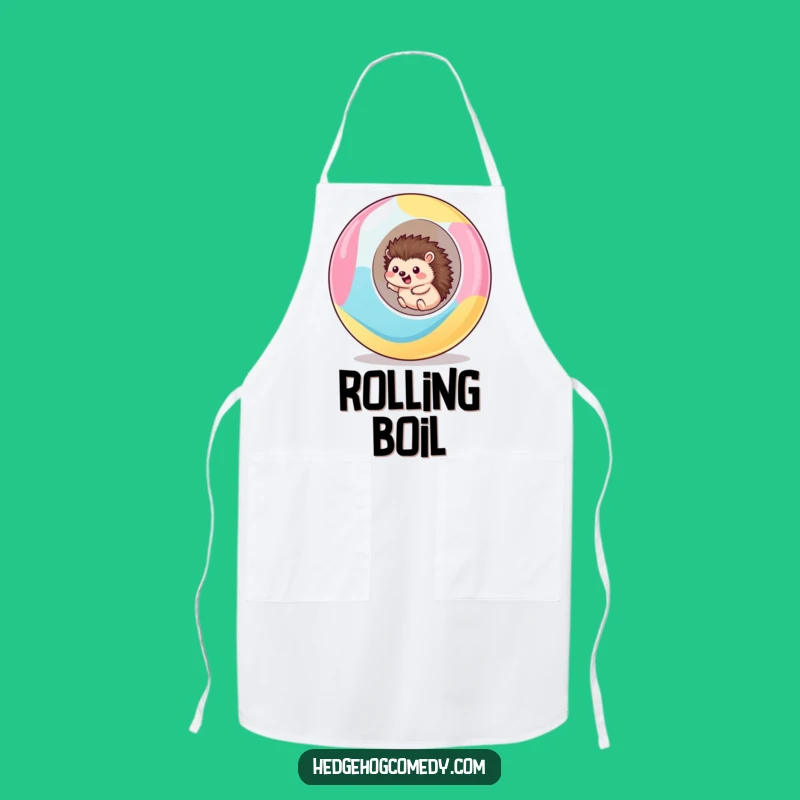 Funny Rolling Rodent Apron: Kawaii Hedgehog Kitchen Thrill