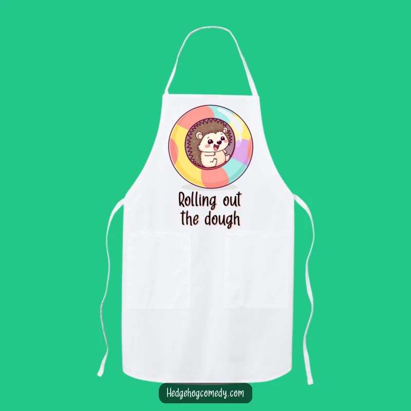 Funny Kawaii Hedgehog Rolling Apron: Kitchen Adventure Wear Gift