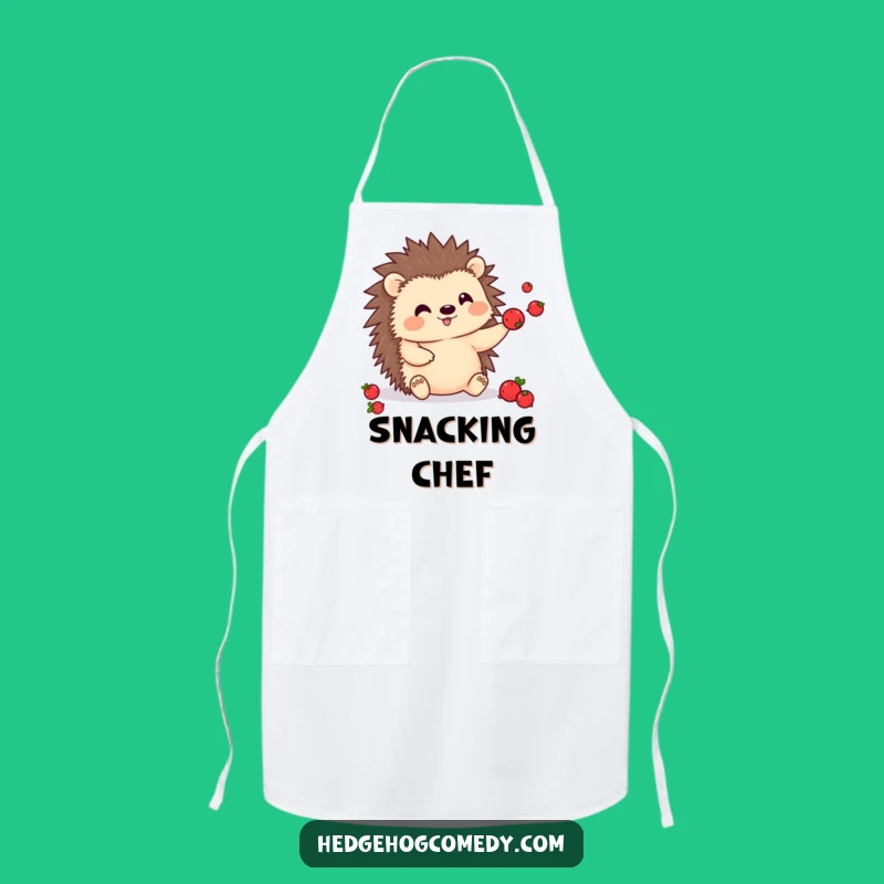 Funny Kawaii Hedgehog Berry Juggling Apron - Hilarious Prickly Chef for Kitchen Fun Gift