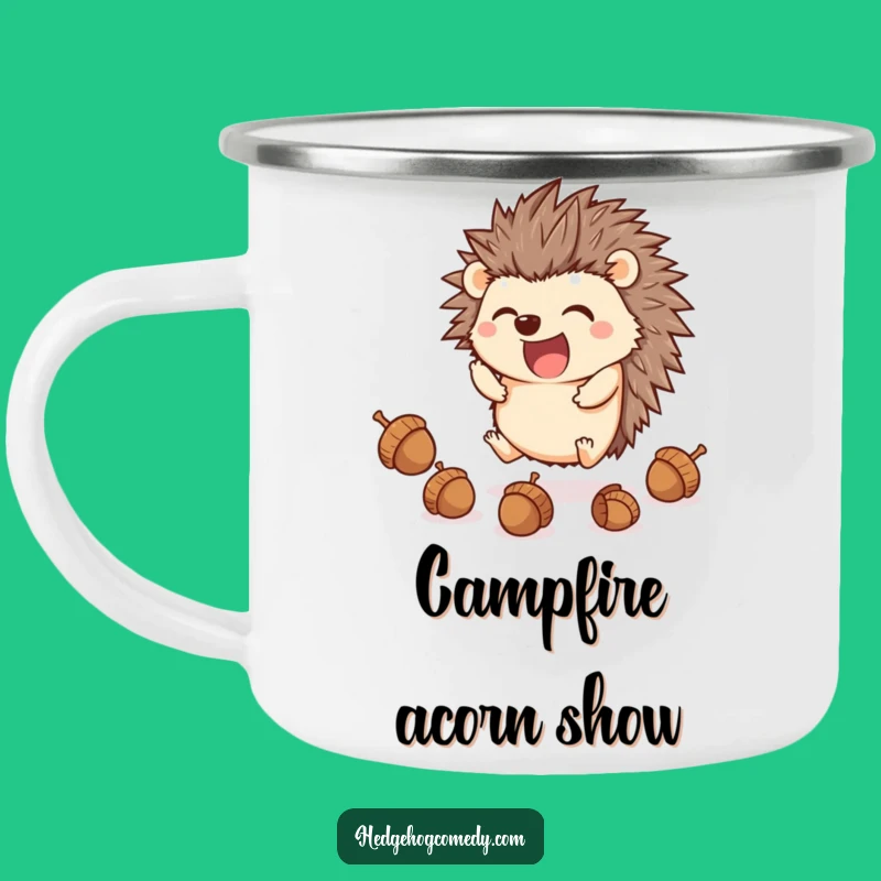 Funny Juggling Hedgehog Camping Mug: Durable Kawaii Animal Drinkware, A Hilarious Outdoor Gift