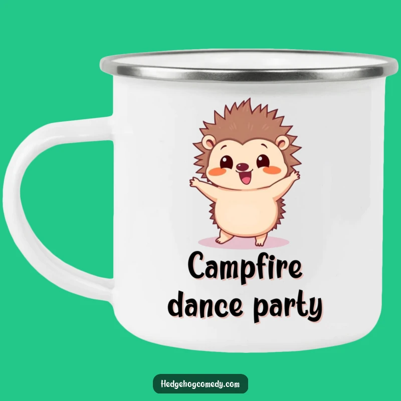 Funny Kawaii Hedgehog Dance Camping Mug - Witty Outdoor Drinkware Gift
