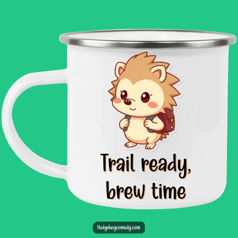 Funny Hedgehog Backpack Camping Mug: Adventure Fuel for Curious Minds, Gift!