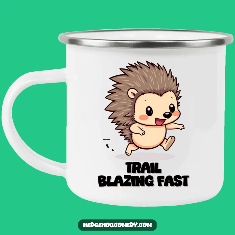 Funny Hedgehog Racing Camping Mug - Durable & Determined Outdoor Cup, Gift