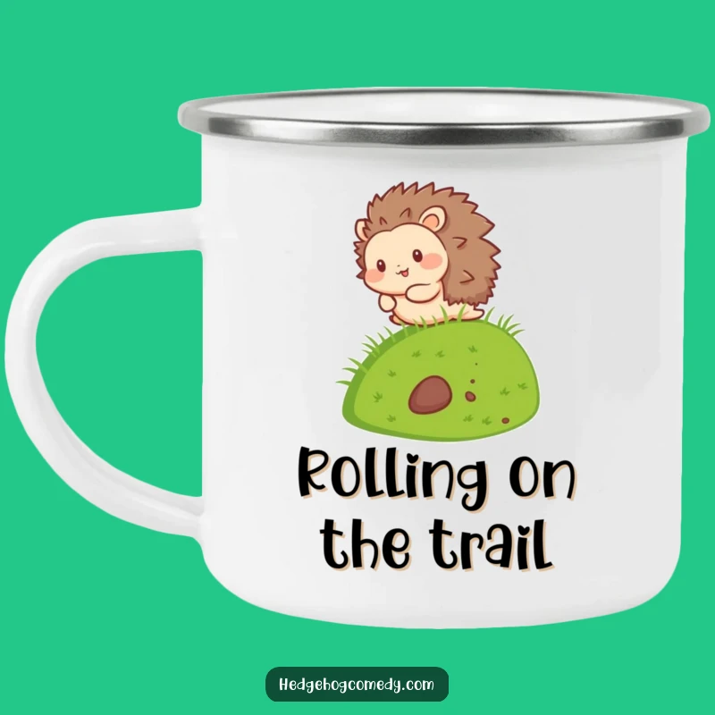 Funny Kawaii Hedgehog Camping Mug: Adventure Rolls with You!