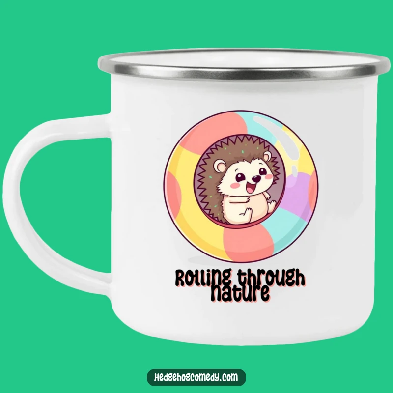 Funny Kawaii Hedgehog Rolling Camping Mug: Outdoor Adventure Gift