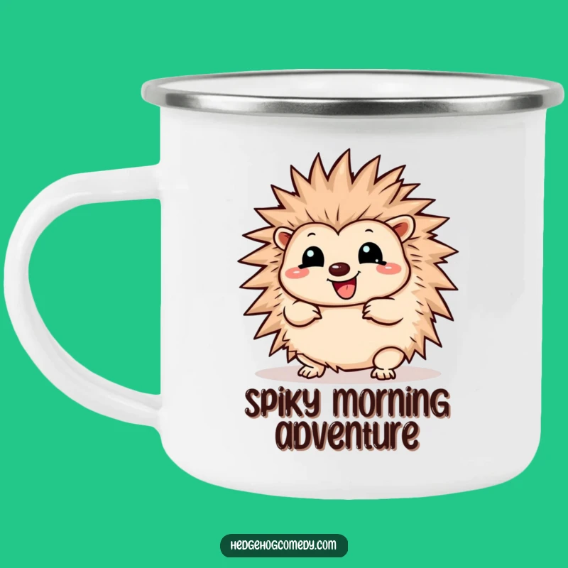 Funny Kawaii Prickly Joy Hedgehog Camping Mug: Outdoor Wiggle Gift