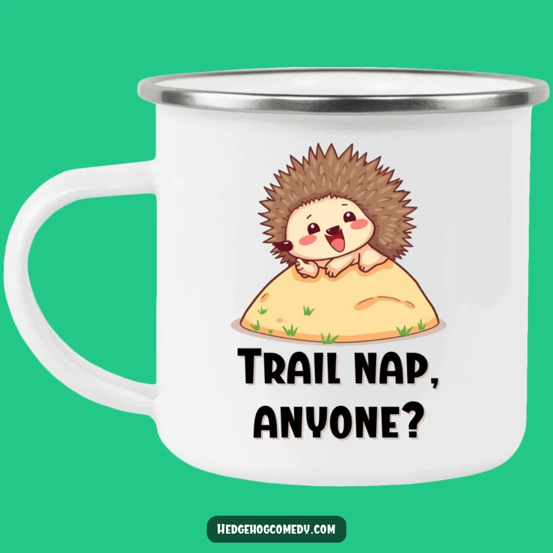Funny Rolling Hedgehog Camping Mug: Adventure Spiny Fun, Perfect Outdoor Gift
