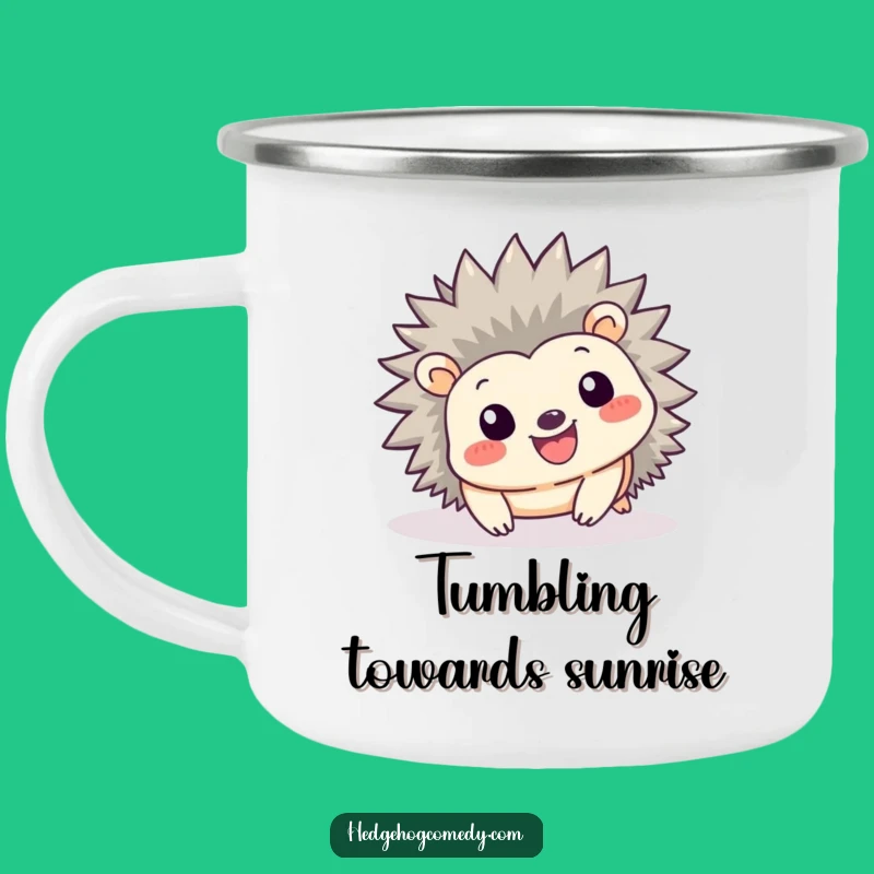 Funny Kawaii Hedgehog Tumble Camping Mug - Playful Outdoor Drinkware Gift