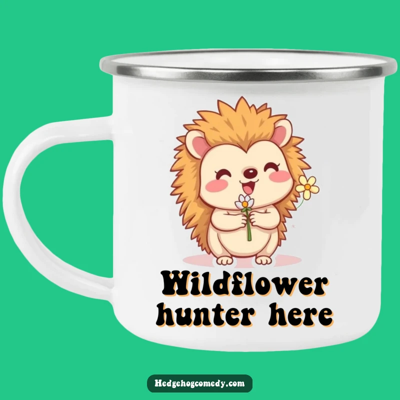 Funny Hedgehog Flower Camping Mug: Sip Your Drink with Woodland Cheer!