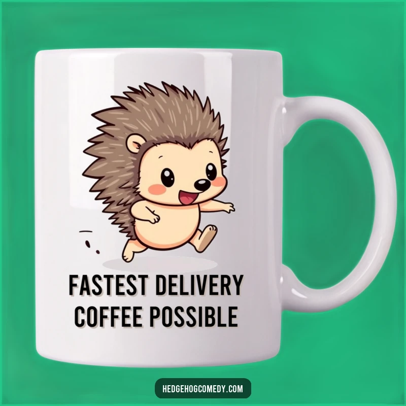 Funny Hedgehog Racing Mug - Determined Animal Coffee Cup, Perfect Gift