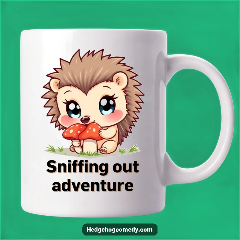 Funny Curious Hedgehog Mug - Adorable Forest Friend Gift for Nature Lovers