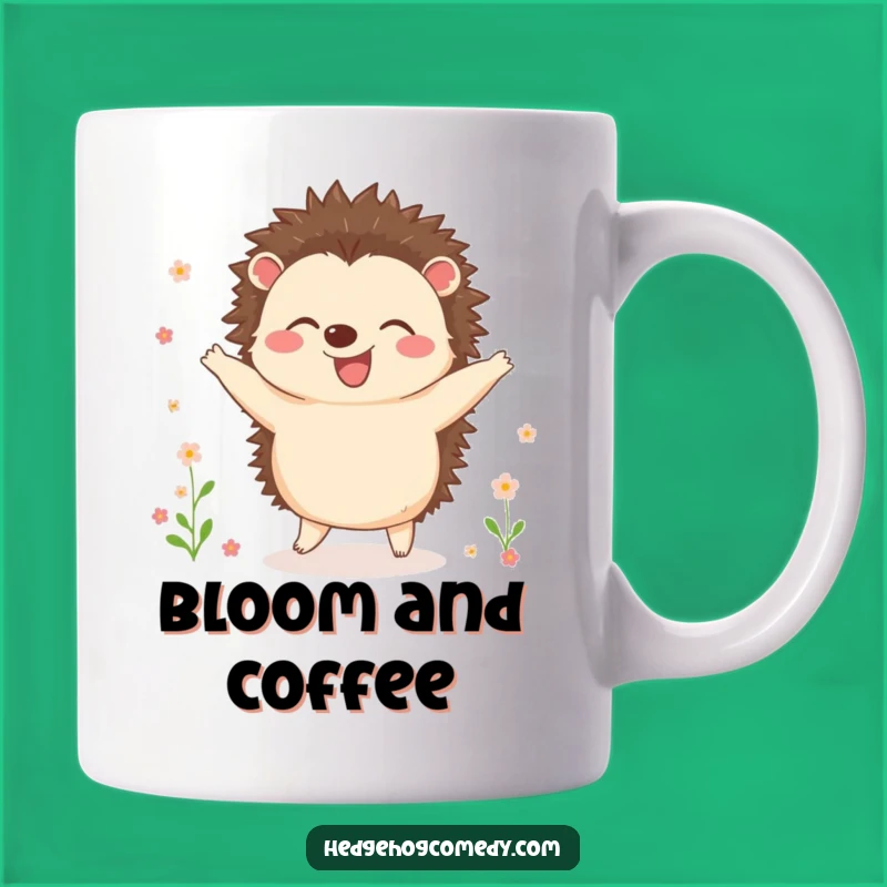 Funny Dancing Hedgehog Mug: Blooming Joyful Fun, Perfect Gift for Gardeners