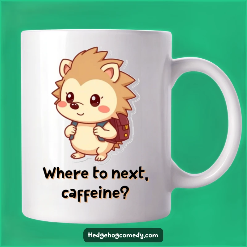 Funny Hedgehog Backpack Mug: A Curious Explorer's Perfect Gift!