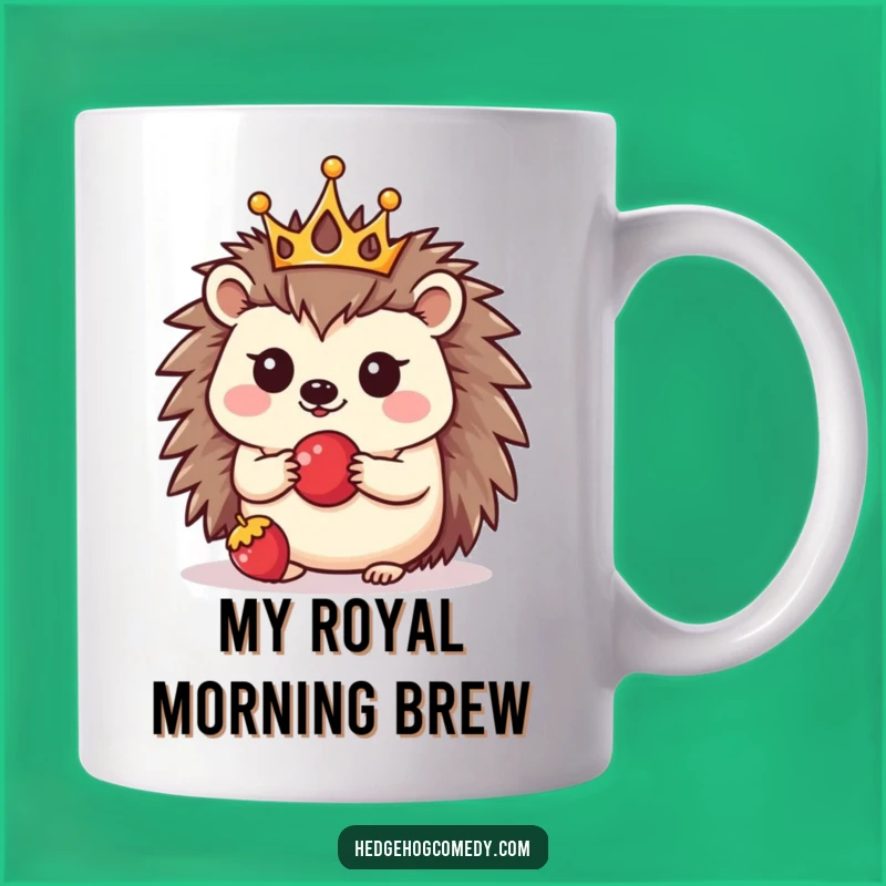 Funny Kawaii Hedgehog Crown Berry Mug: The Perfect Adorable Gift for Hedgehog Lovers