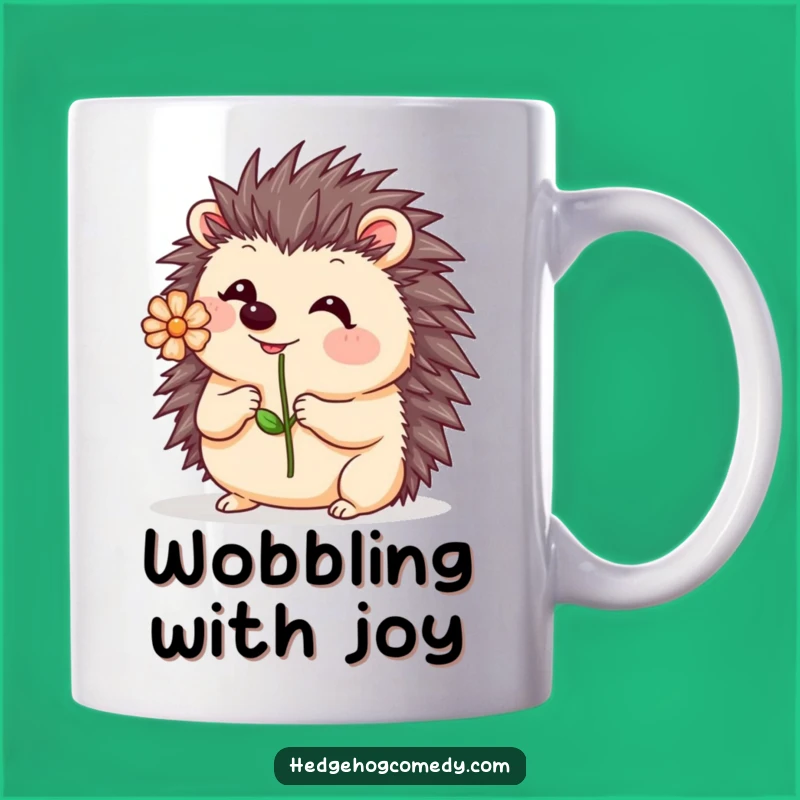 Funny Kawaii Hedgehog Flower Nose Mug: Wobbly Balance, Cute Charm, Perfect Funny Gift
