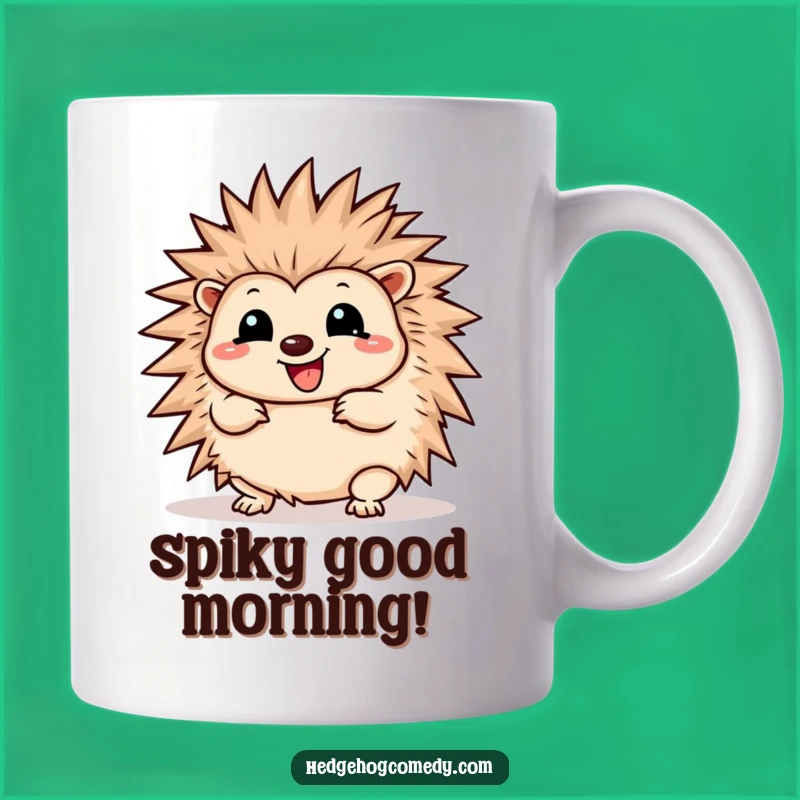 Funny Kawaii Prickly Joy Hedgehog Mug: Energetic Wiggle Gift