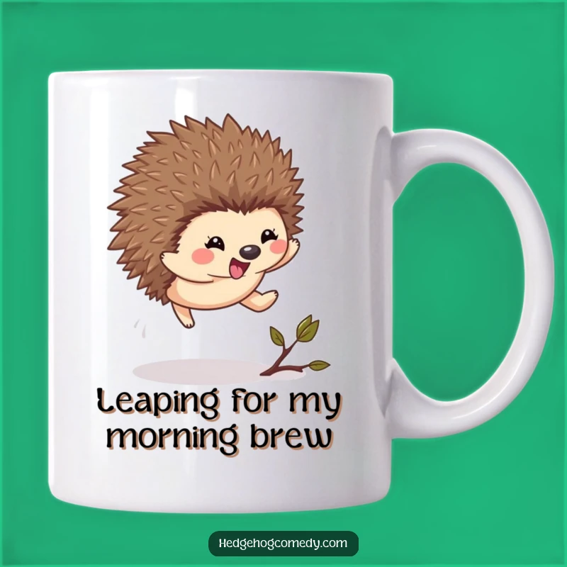 Funny Kawaii Hedgehog Leap Mug - Exciting Jump & Joyful Gift
