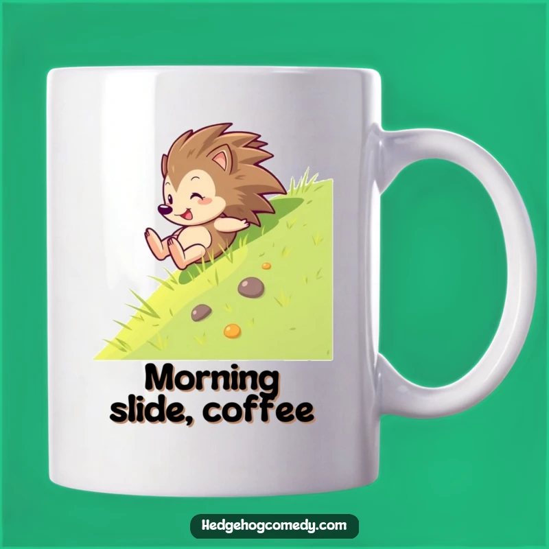 Funny Hedgehog Sliding Mug: Pure Joy & Adventure, Perfect Gift!