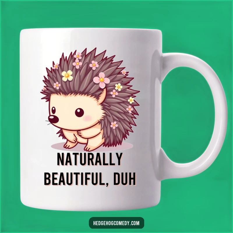 Funny Floral Hedgehog Mug - Adorable Quills & Flowers Gift