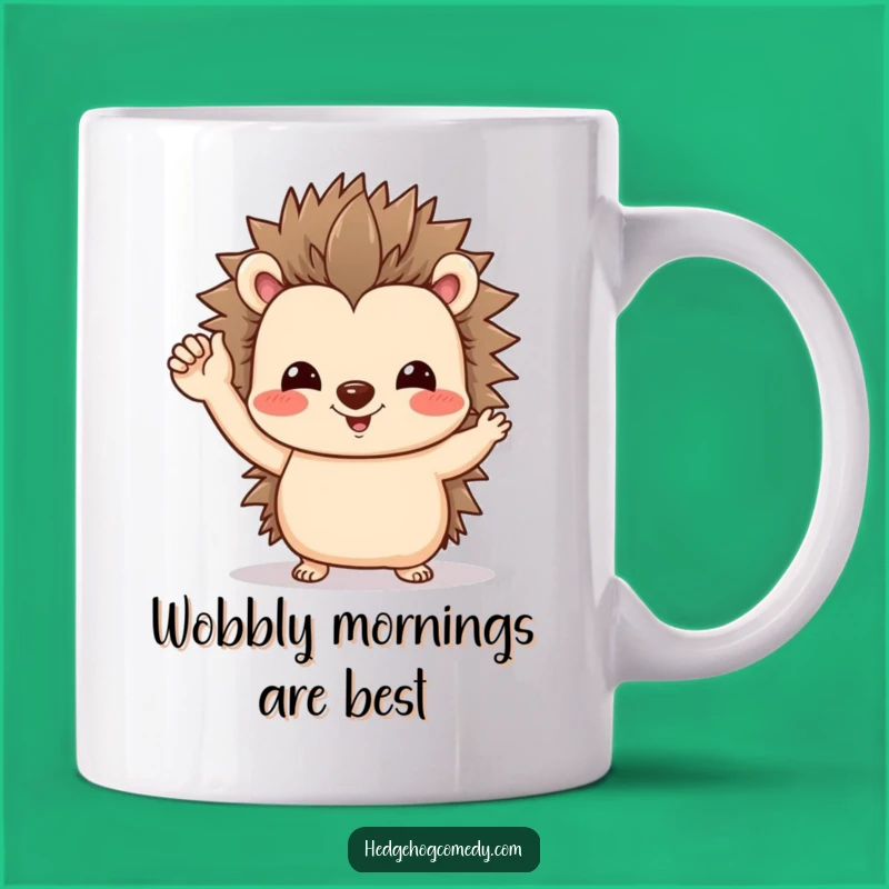 Funny Hedgehog Waving Mug: Adorable & Friendly Gift for Hedgehog Lovers!