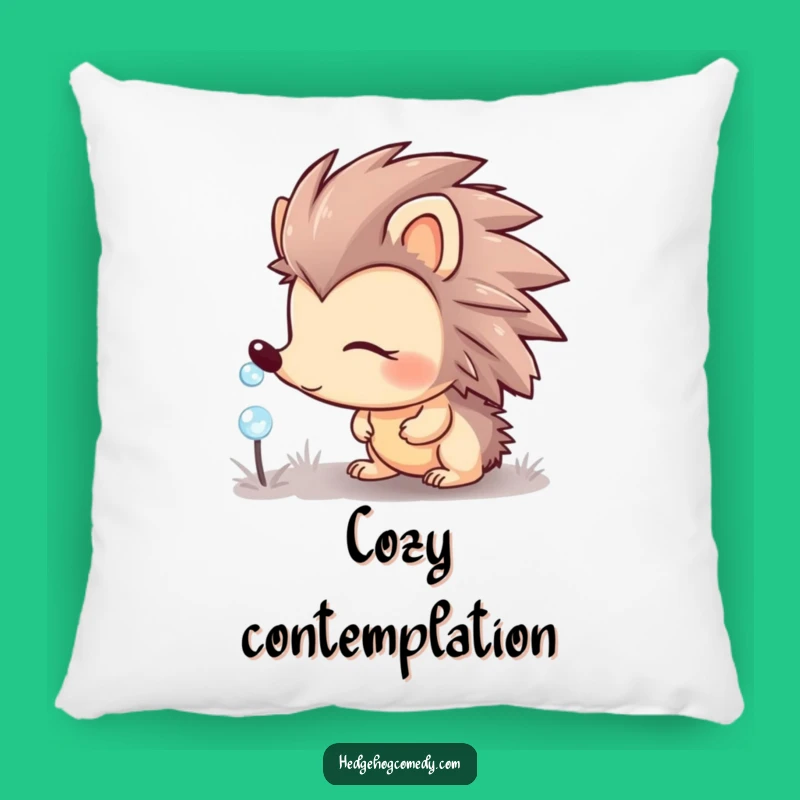 Funny Hedgehog Pillow: Comfy Curious Critter, Cozy Funny Nature Decor