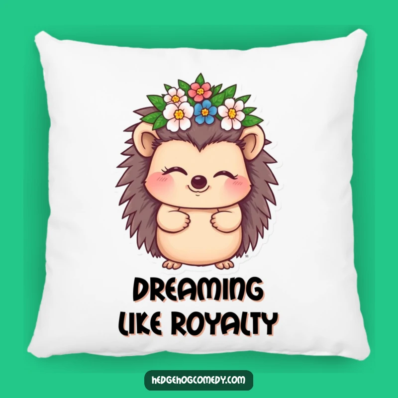 Funny Winking Hedgehog Crown Pillow: Cozy Comfort Fit for Royalty!