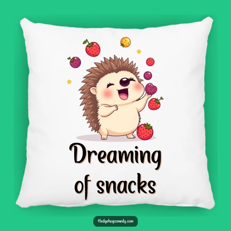 Funny Juggling Hedgehog Pillow: Cozy Berry Comfort, Perfect Accent Gift