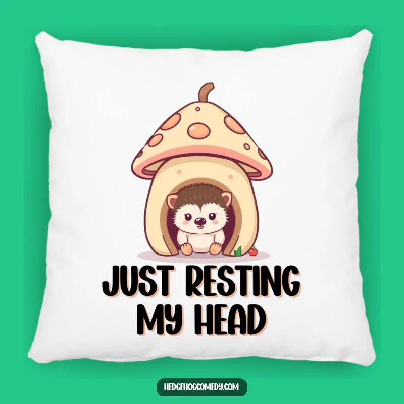 Funny Curious Hedgehog Pillow: Cozy Mushroom Comfort, Perfect Accent Gift