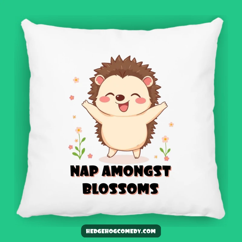 Funny Dancing Hedgehog Pillow: Cozy Blooming Comfort, Perfect Accent Gift