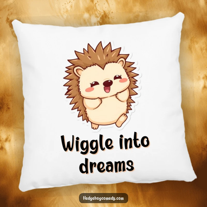 Funny Kawaii Hedgehog Pillow: Energetic wiggle as spines unfurl, a soft, cute, and humorous addition. Excellent funny gift.