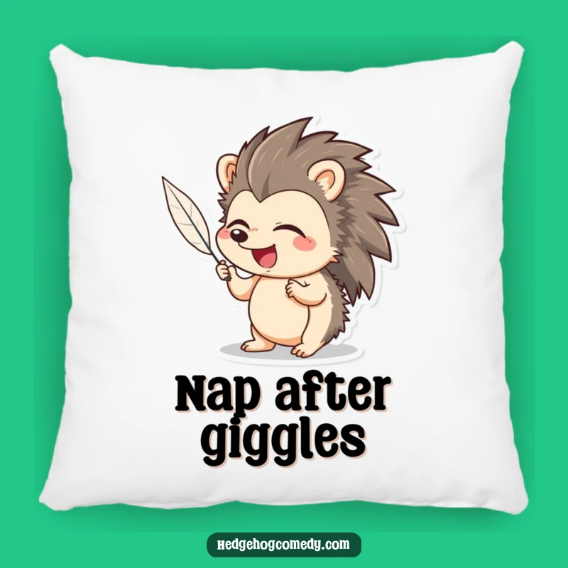 Funny Hedgehog Pillow: Giggling Over Feather Tickle, Comfy Cute Decor Gift