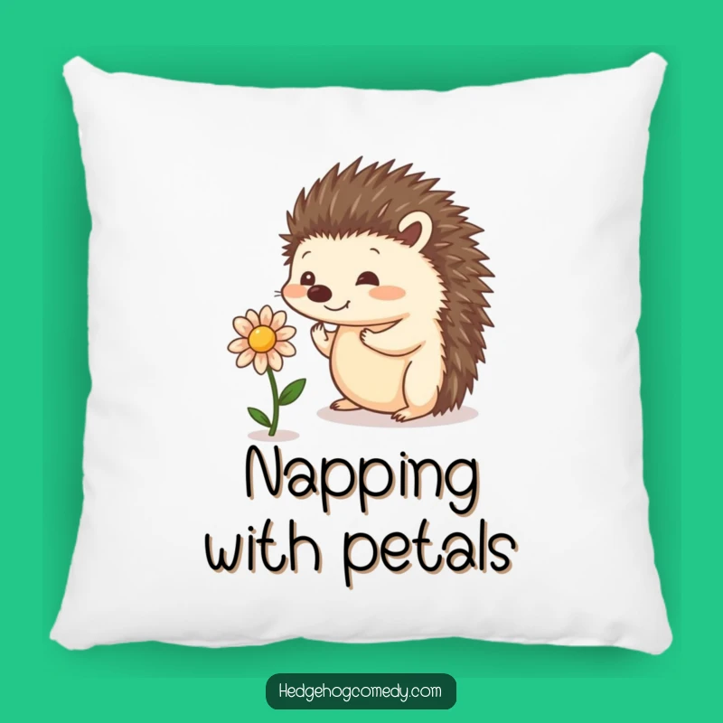 Funny Balancing Hedgehog Pillow - Soft Whimsical Flower Cushion Gift
