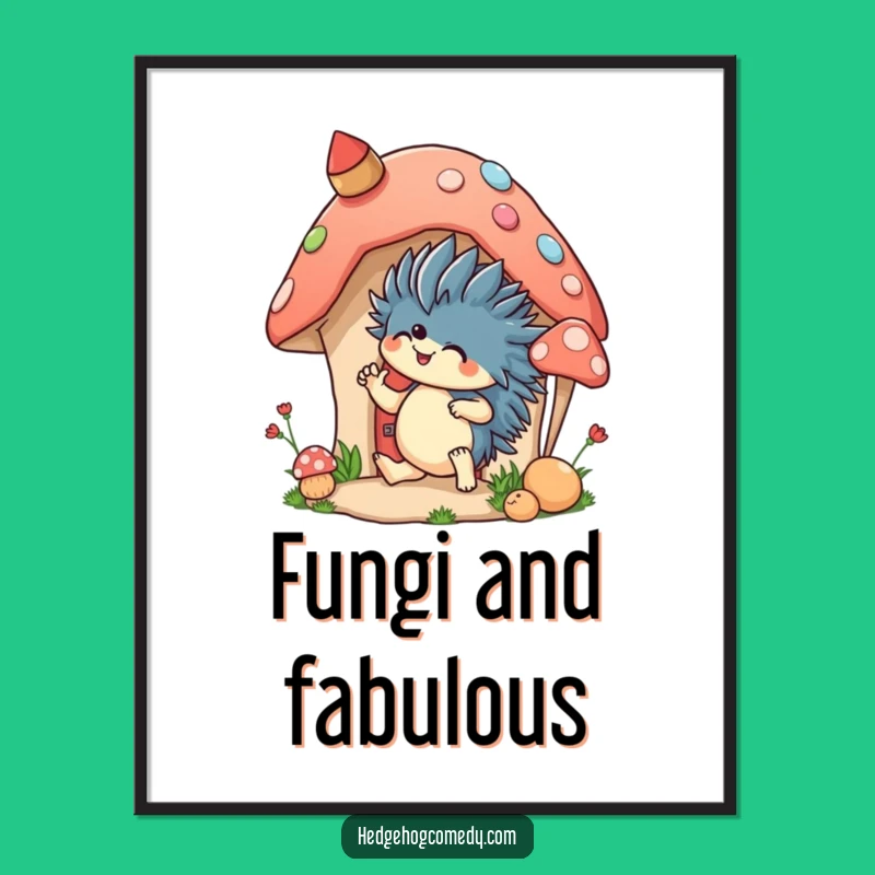 Funny Hedgehog Decorating Digital Art: Whimsical Home Decor, Gift!