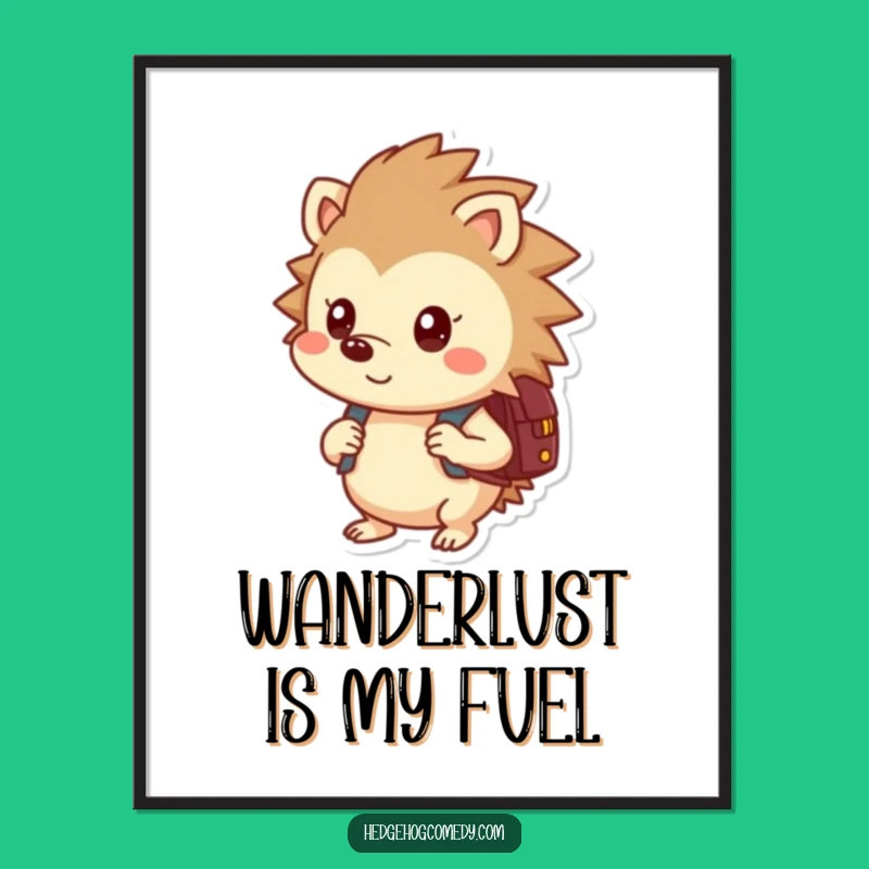 Funny Hedgehog Backpack Digital Art: Curious Decor for Your Space, Gift!