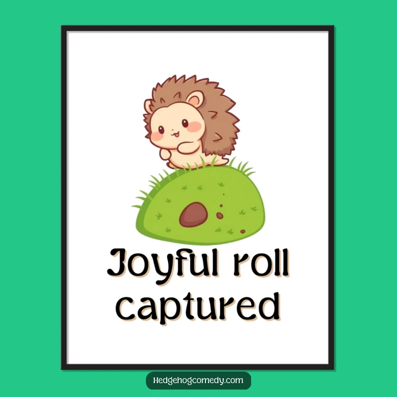 Funny Kawaii Hedgehog Digital Art: Instant Joyful Rolling Art!
