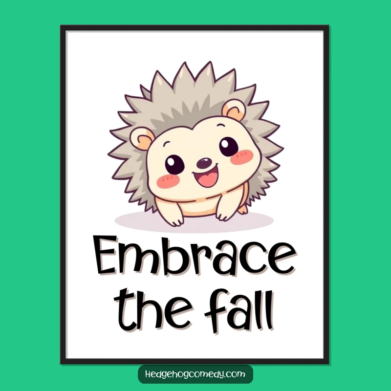 Funny Kawaii Hedgehog Tumble Digital Art - Playful Instant Download Gift