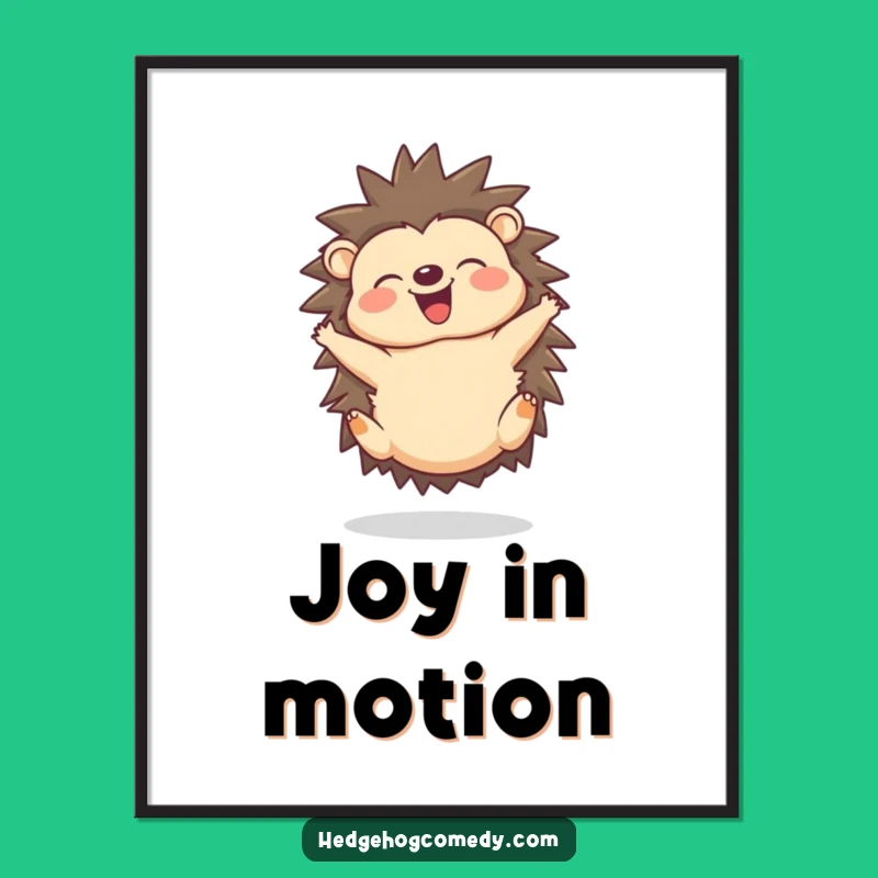 Funny Joyful Hedgehog Digital Art - Energetic Instant Download for Cheer