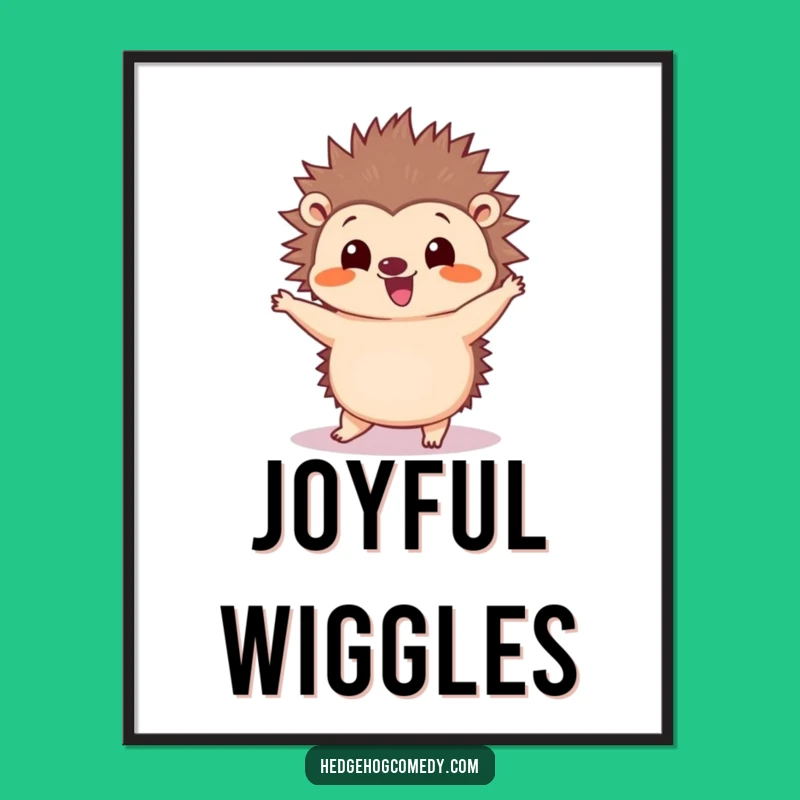 Funny Kawaii Hedgehog Dance Digital Art - Silly Instant Download Gift