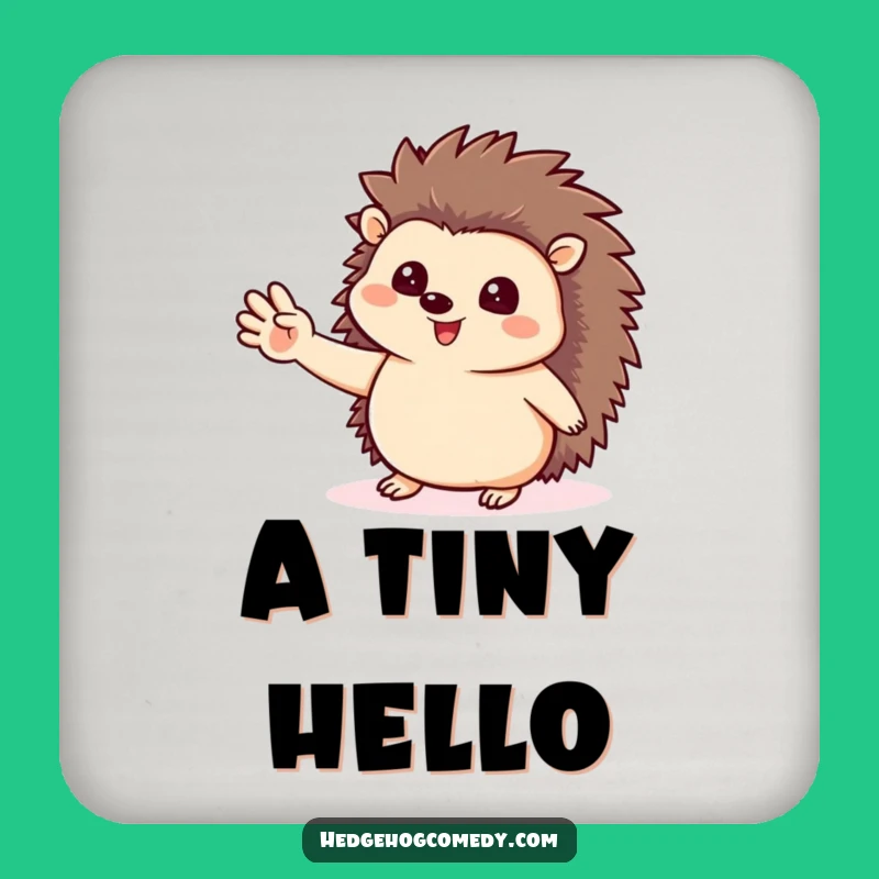 Funny Hedgehog Coaster Set - Cute Waving Table Protection Gift