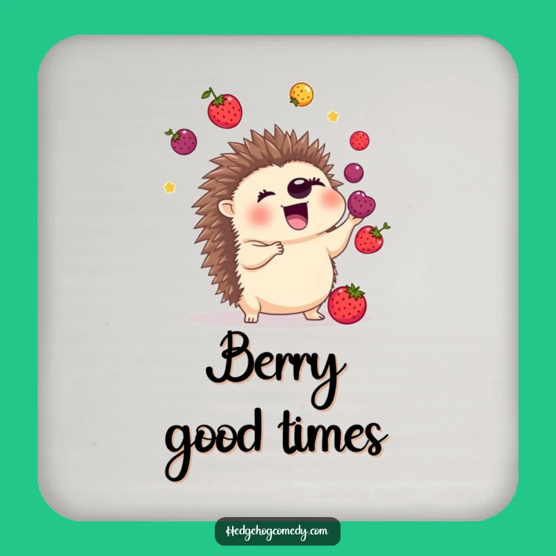 Funny Juggling Hedgehog Coaster: Berry Protection, Perfect Table Gift